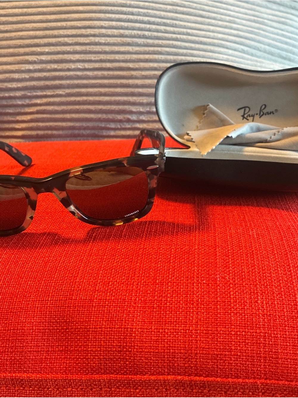 Ray Ban RB2140 Wayfarer Mens Plastic Sunglass 1333G6 BrownHavana 50-22 Chromance